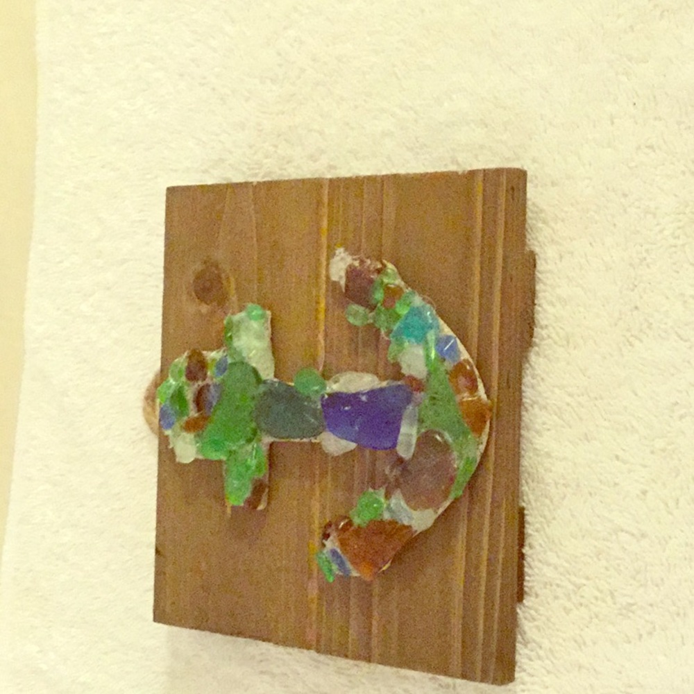 Cute beach glass hanging art